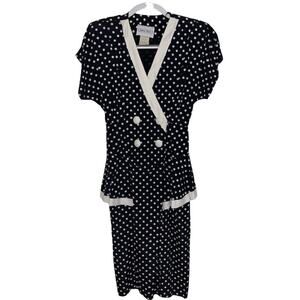 Vintage Sutton Place 1980s Dress Sz 6 Peplum style one piece EUC